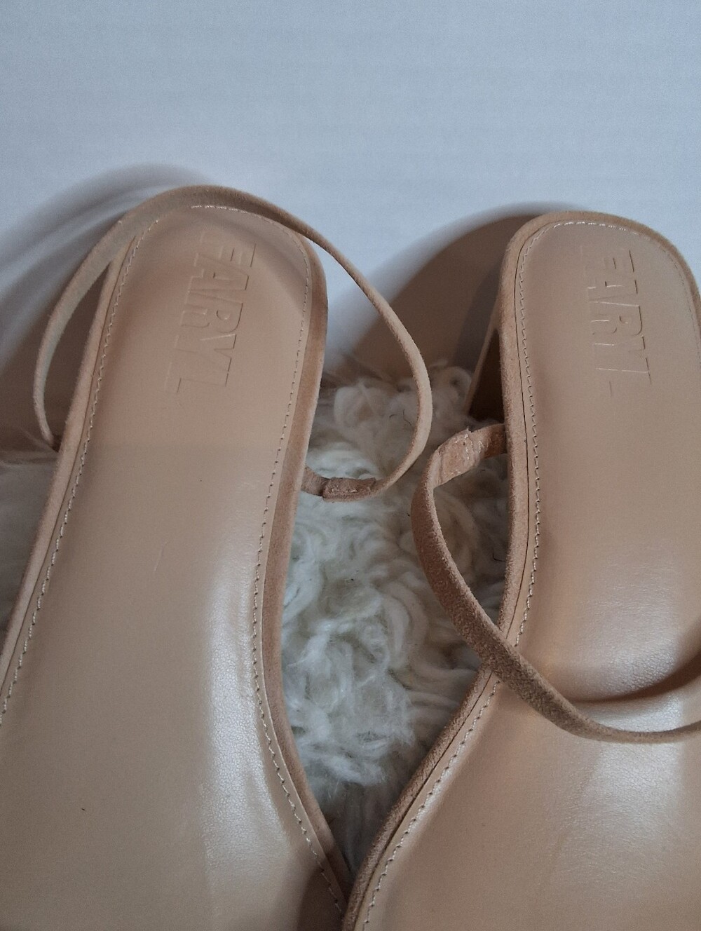 Faryl Nude Beige Suede Square Toe Strappy Block Heel Sandals Size 12 NEW - Picture 7 of 10